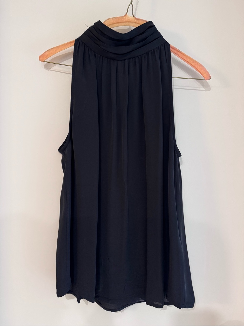 Joie Black High-Neck Top Silk Chiffon
